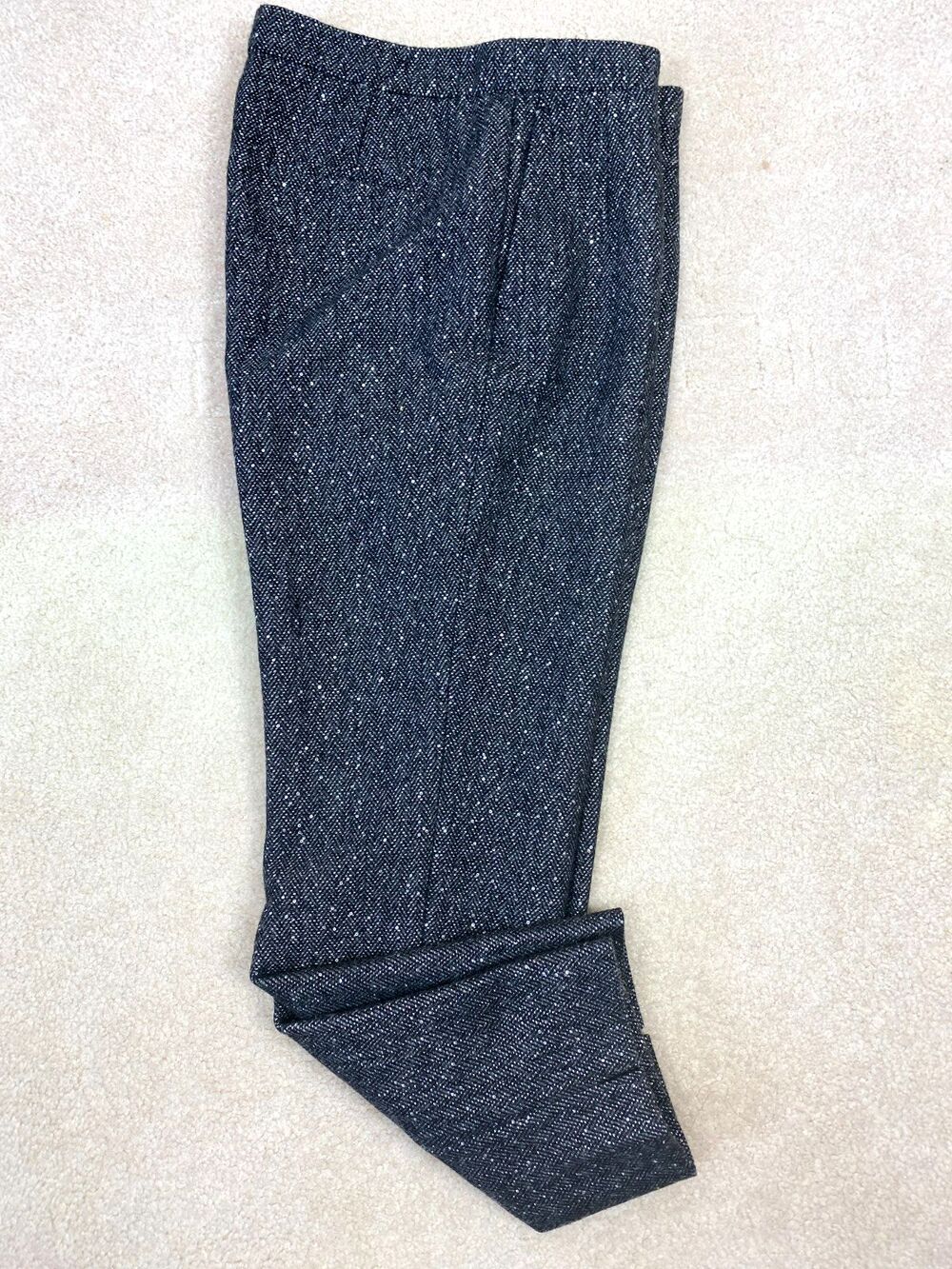 J. Crew Wool Tweed Sequin Martie Pants 4 Black Grey Ankle Party Holiday Glam